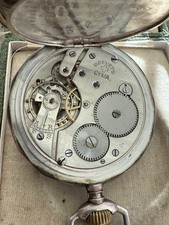 Montre Gousset CYMA Jugendstil Silber 800 Taschenuhr 24H Zifferblatt Breguet Suisse