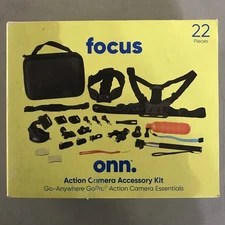 Focus Onn~Action Camera Accessory Kit~16 Piece~Essentials For GoPro & Others~New