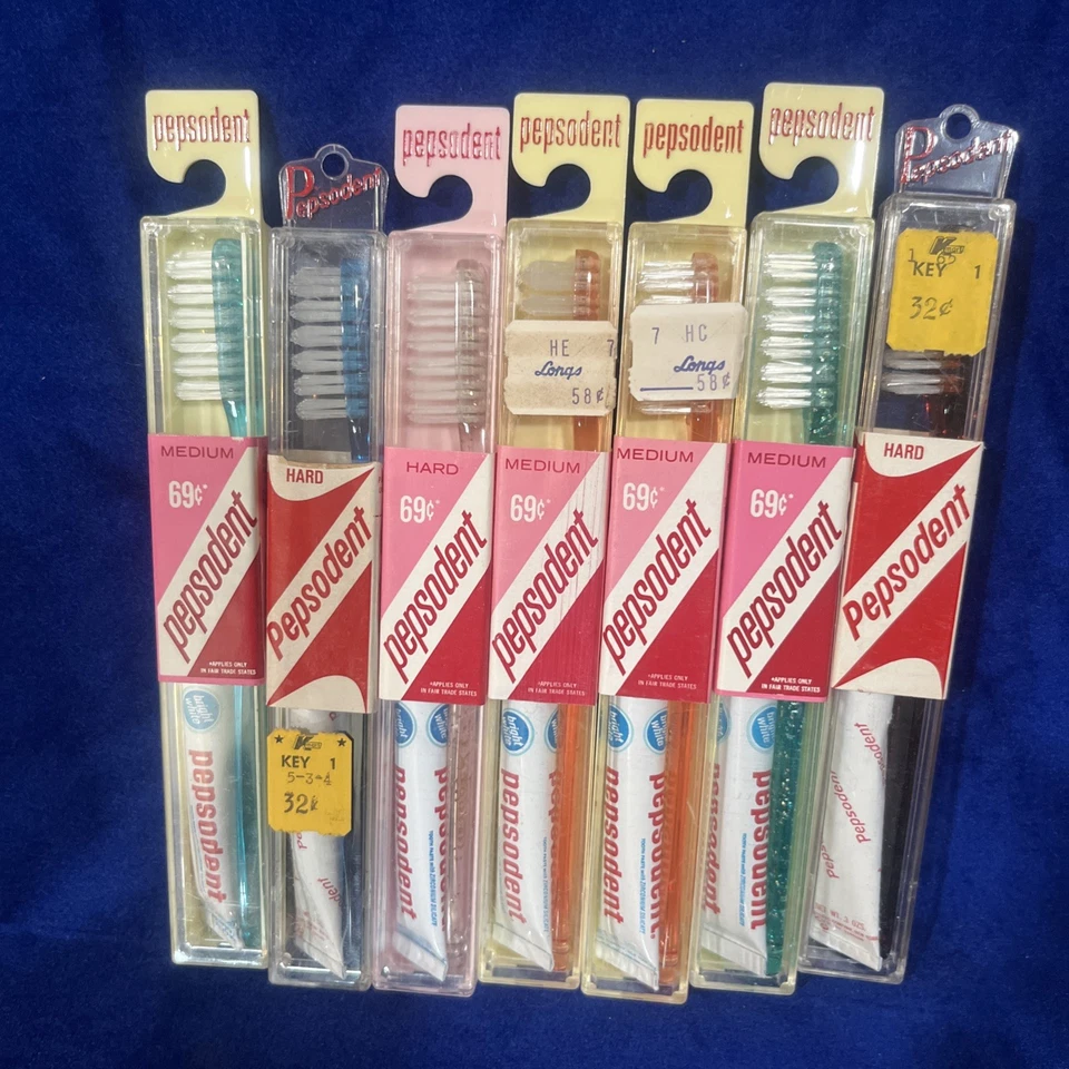 Lote de 7 Pasta de Dientes Pepsodent Mediana Dura De Colección Nuevo En Caja Lote #6 Foto 2 de 3