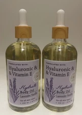 [2] Home & Body Co Hyaluronic & Vitamin E Body Oil ~Lavender Vanilla~  8 oz New