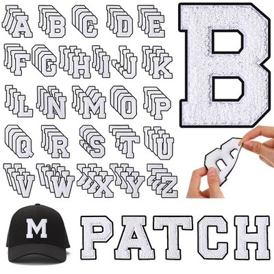 104 Pieces Iron On Letters Chenille Letter Patches 3.1inches A-Z Alphabet Pat...