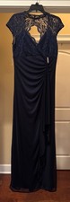 Onyx Nite Blue Formal Dress Womens Size 14 Sleeveless Elegant Evening Gown
