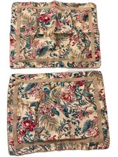 Lauren Ralph Lauren Pillow Set Of 2 Standard Sz. Jute Trimmed Floral Tangier