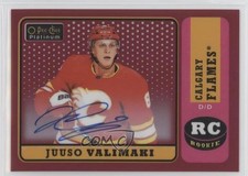 2021-22 O-Pee-Chee Platinum Rookie Rainbow Red Juuso Valimaki #R-93 Auto 0cv