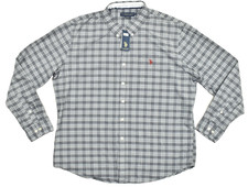 U.S. Polo Assn. Shirt Men XXL Gray Plaid Long...