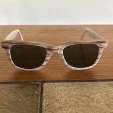 Vintage Sunglasses Made in Korea 1970s Faux Wood Wayfarer Frames