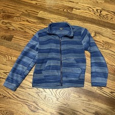 Kids Small Eddie Bauer Fleece Zip Up Size S 7/8 Blue Winter Jacket