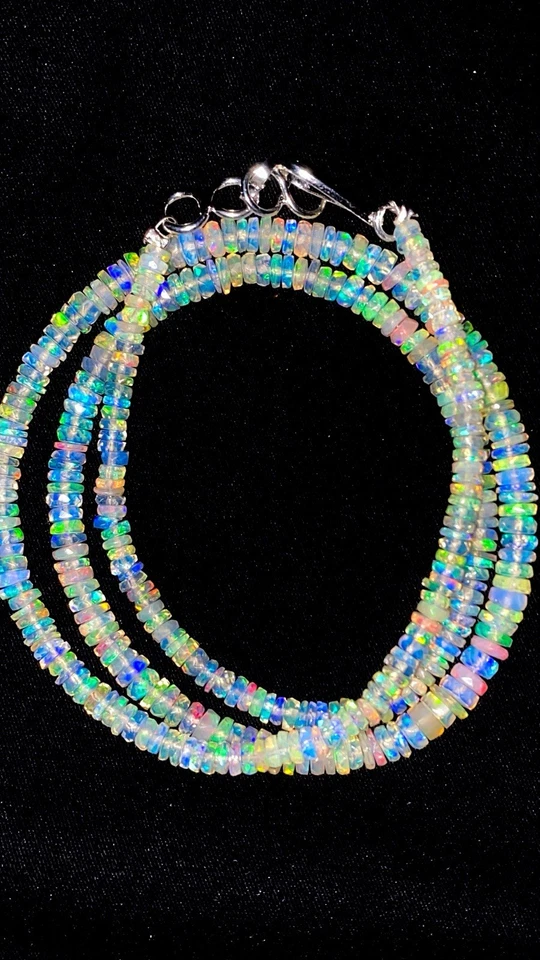 AAA+ Brazalete Natural Ópalo Etíope Welo Ópalo de Fuego Piedras Preciosas 20” Ópalo Naranja Foto 2 de 4