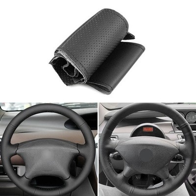 For Citroen Xsara Picasso Peugeot Partner DIY Black Steering Wheel Leather Cover