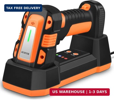 KUIIYER 1D QR 2D Industrial Barcode Scanner with Upgraded Charging Dock | Wirele