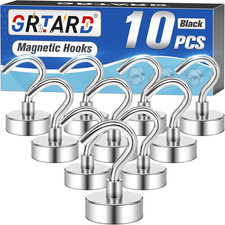 10 Pcs Strong Magnetic Hooks Heavy Duty, 25LBS Magnetic Hooks for Cruise Cabins,