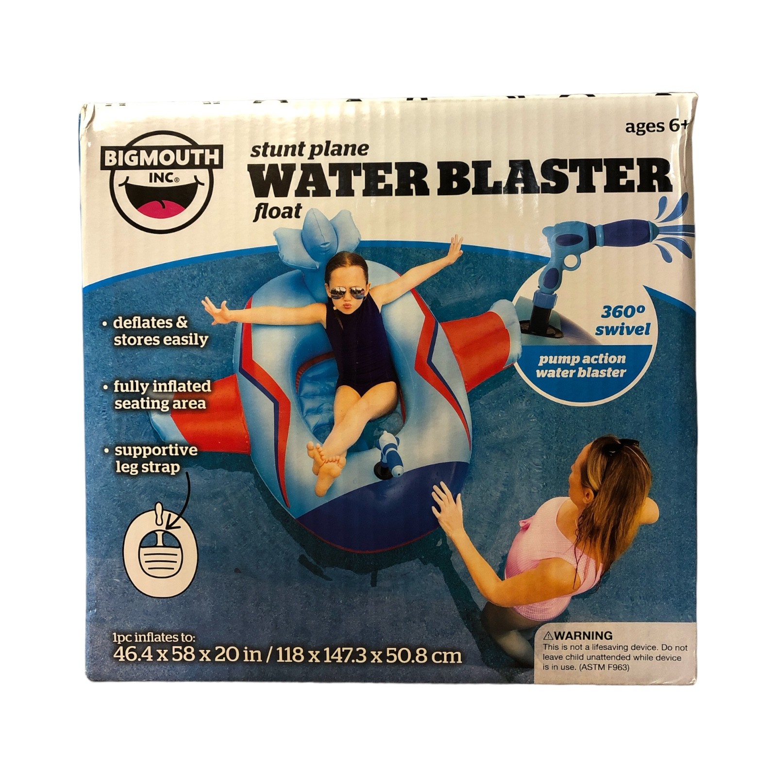 Водный бластер BigMouth Stunt Plane Water Blaster Float с водяным бластером накачки на 360 градусов 4490₽