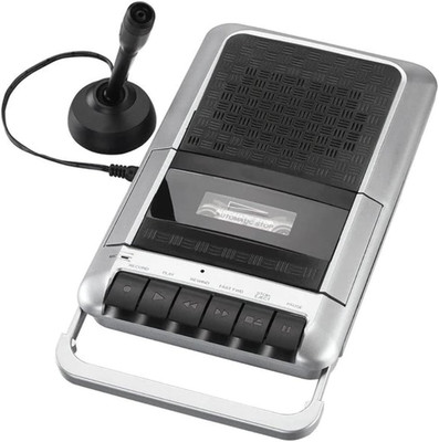 PROSCAN Cassette Player & Recorder with Microphone, Headphone Jack, Aux In, Blac