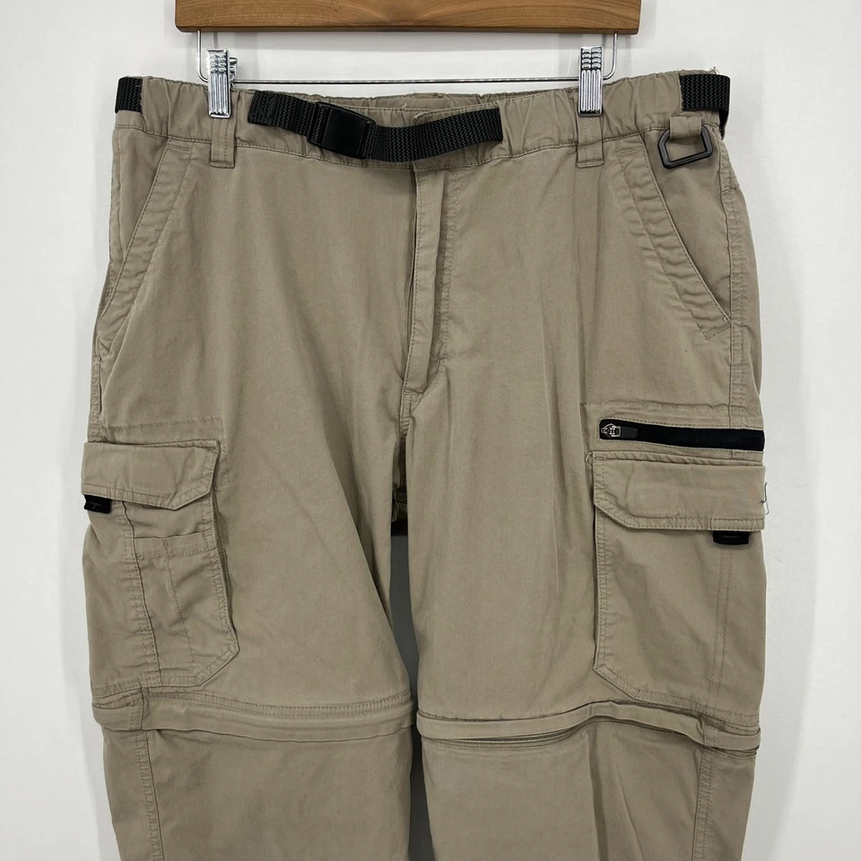 BC Clothing Cargo Pants Men's Size XL Beige Belted Pockets Tactical - Image 2 of 4