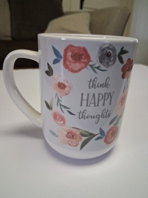 Think Happy Thoughts Large Coffee Mug