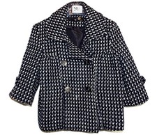 NEW CHERRY🌺 WARM BLACK & GREY WOOL BLEND  SHORT JACKET🌺SIZE 10/12 #1427