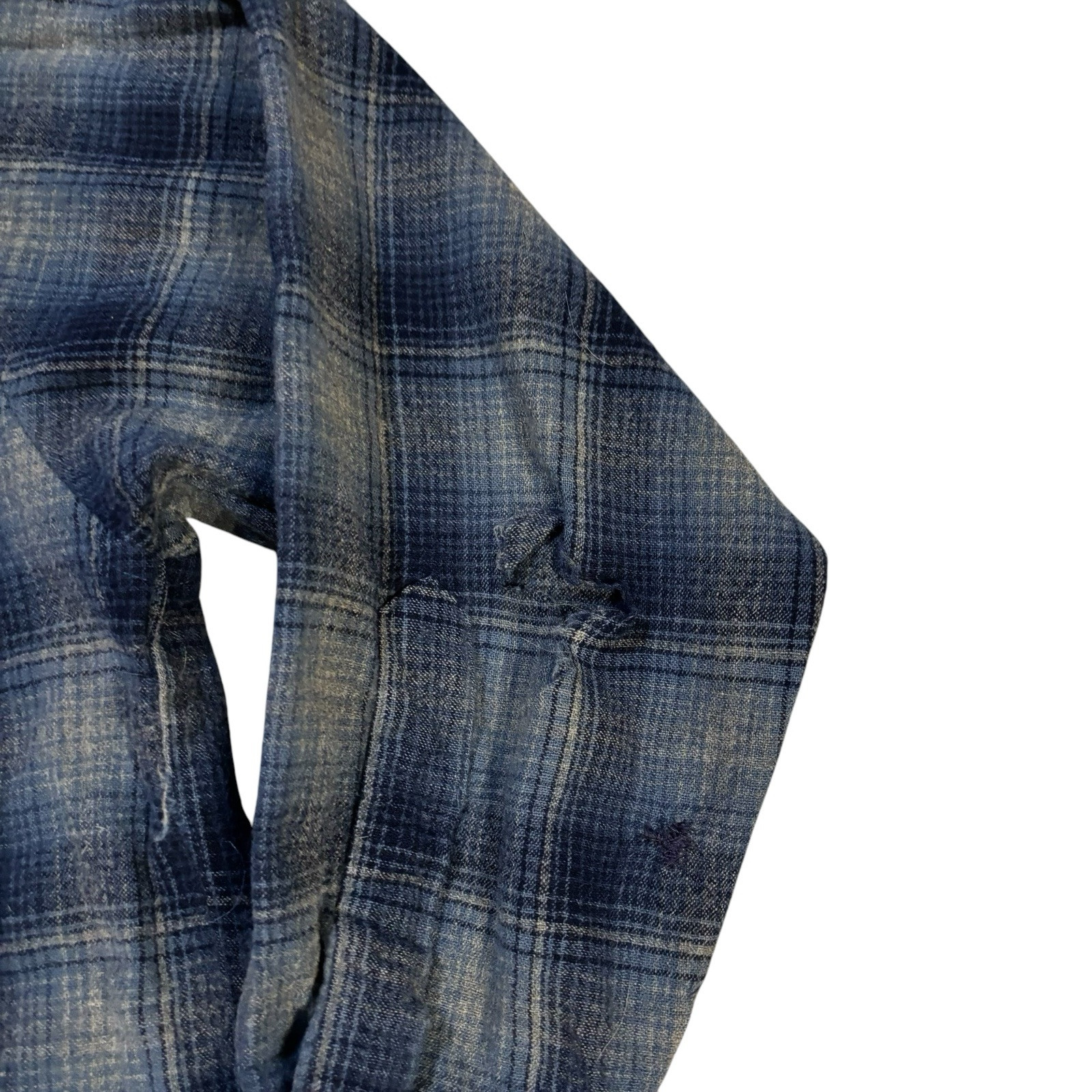 Pendleton Button Down Wool Shirt Blue Grey Plaid … - image 5