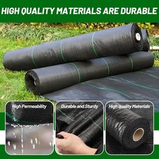 50M - Breathable Weed Control Landscape Fabric - 2m-5m Wide Garden Membrane Roll