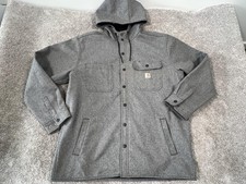 Carhartt Rain Defender Jacket Mens Large Gray Hooded Water Resistant Workwear