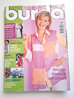 Burda World of Fashion Pattern Magazine April 2001 uncut sewing patterns