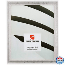 Craig Frames 314WH Ornate White Silver Picture Frame 18x24 Inch