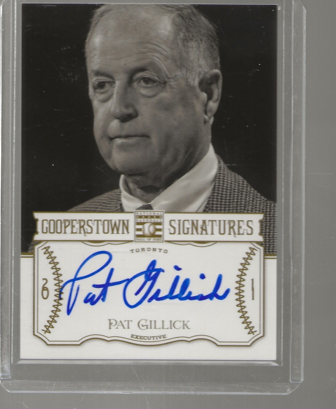 2013 Panini Cooperstown HOF Pat Gillick Toronto Blue Jays ON-CARD AUTO#159/550