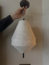 Linen and Bronze Pendant Light