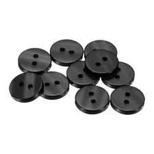 10pcs Resin Sewing Buttons 12.5mm Round Flat 2-Hole Craft Clothing Buttons Black