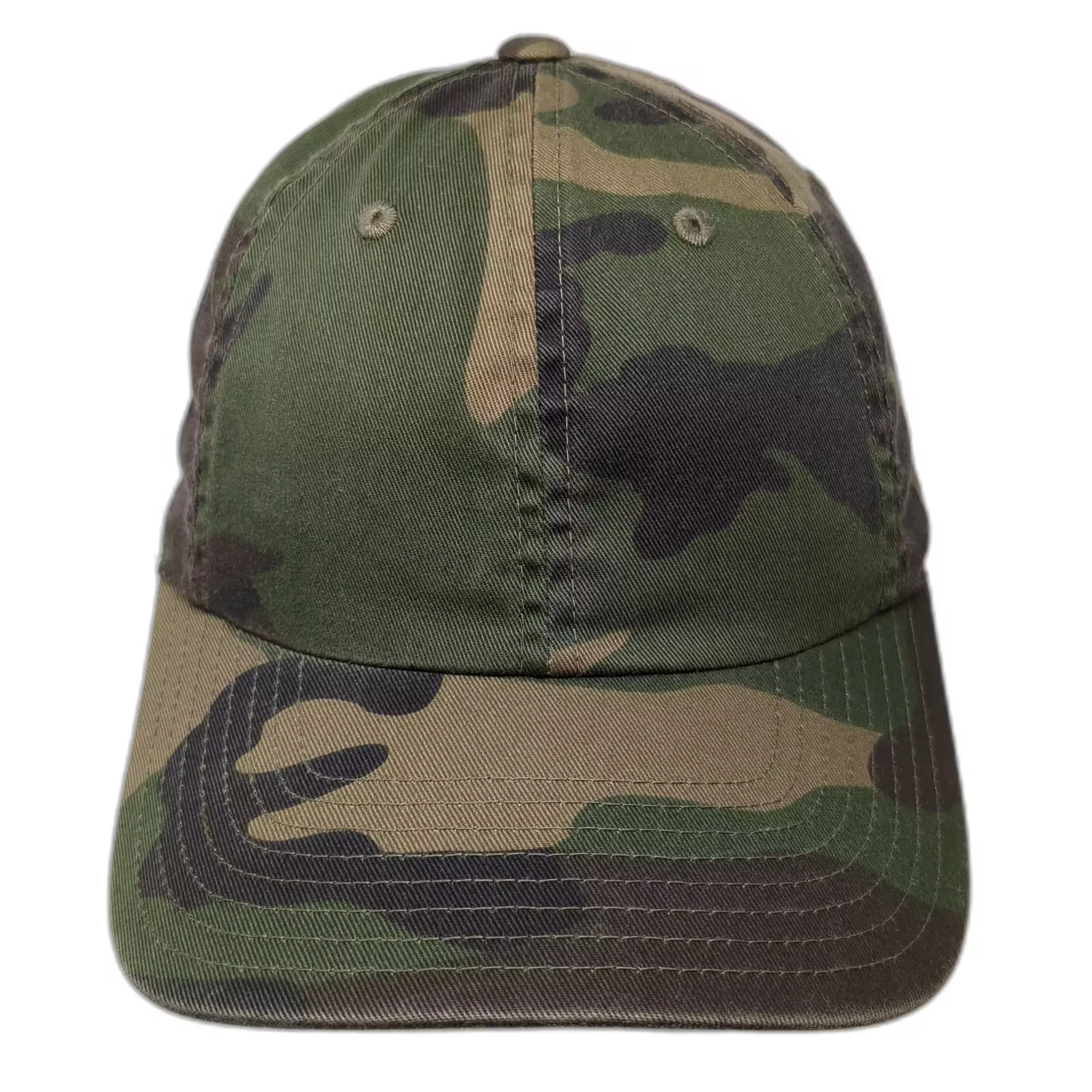 American Needle Baseball Cap Green Brown Woodland Camo Slideback OS Hat