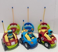 Prextex Cartoon Remote Control Cars for Toddlers-Race Car Set Of 3-Tested