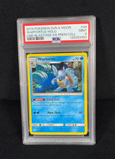 Pokemon Wartortle Holo #34 Sun & Moon Blastoise GX Premium Collection PSA 9 Mint