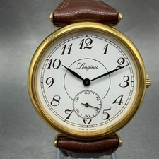 Longines Watch Men 32mm White Dial Gold Tone Small Seconds Manual Wind 3207 846