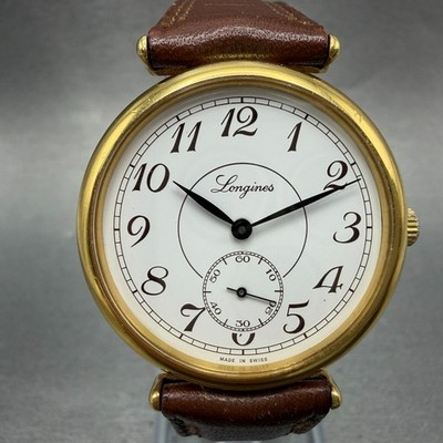 Longines Watch Men 32mm White Dial Gold Tone Small Seconds Manual Wind 3207 846