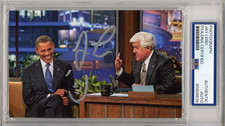 Jay Leno SIGNED The Tonight Show Photo with Barack Obama Autograph PSA DNA COA