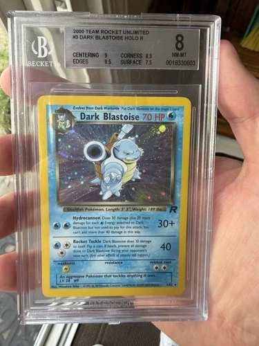 Pokemon Dark Blastoise Team Rocket Unlimited Holo BGS 8