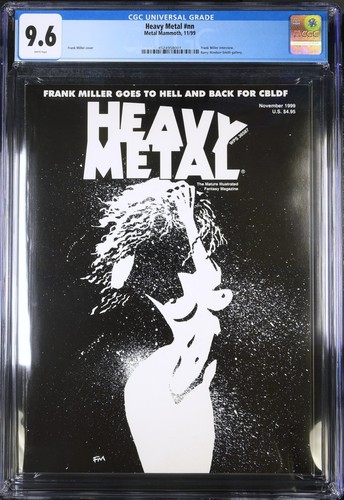 Heavy Metal #183 (Nov 1999) Frank Miller CBLDF Variant, Highest Graded CGC 9.6