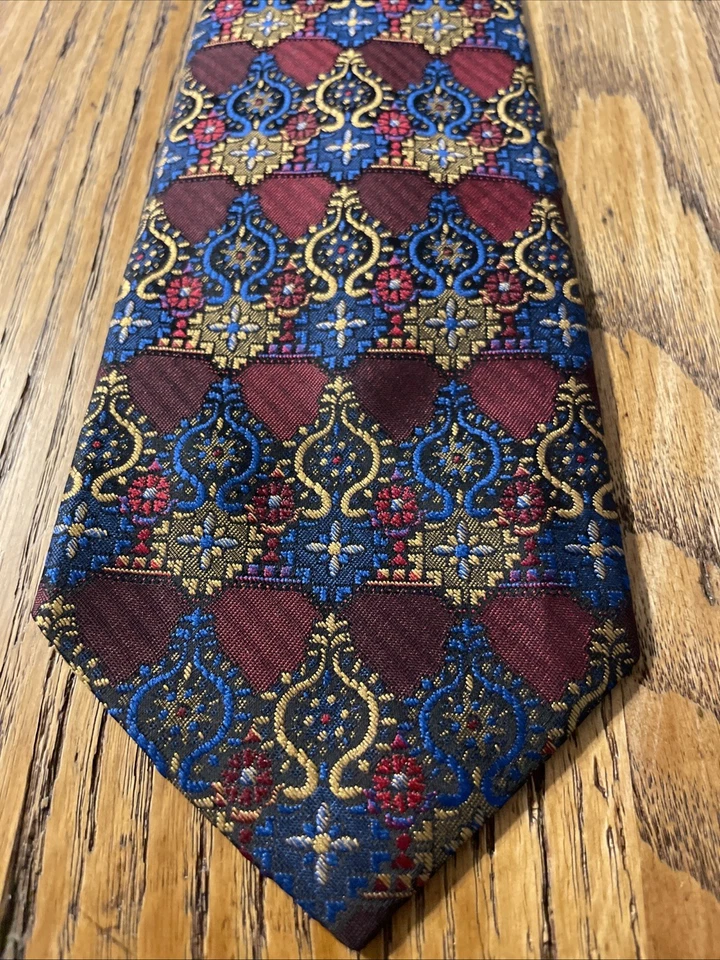 Clip de Poliéster Bachrach’s Vintage Años 60 70 Corbata Ancha Mod Disco Geométrico Retro Foto 2 de 4