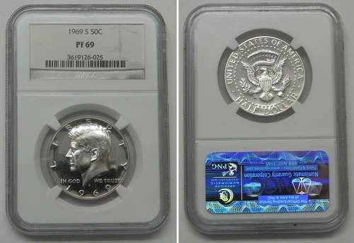 1969-S Kennedy Half Dollar 50c, NGC PF69  #6025