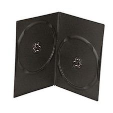7mm Slim Black Double CD/DVD Case, 100 Pieces Pack.