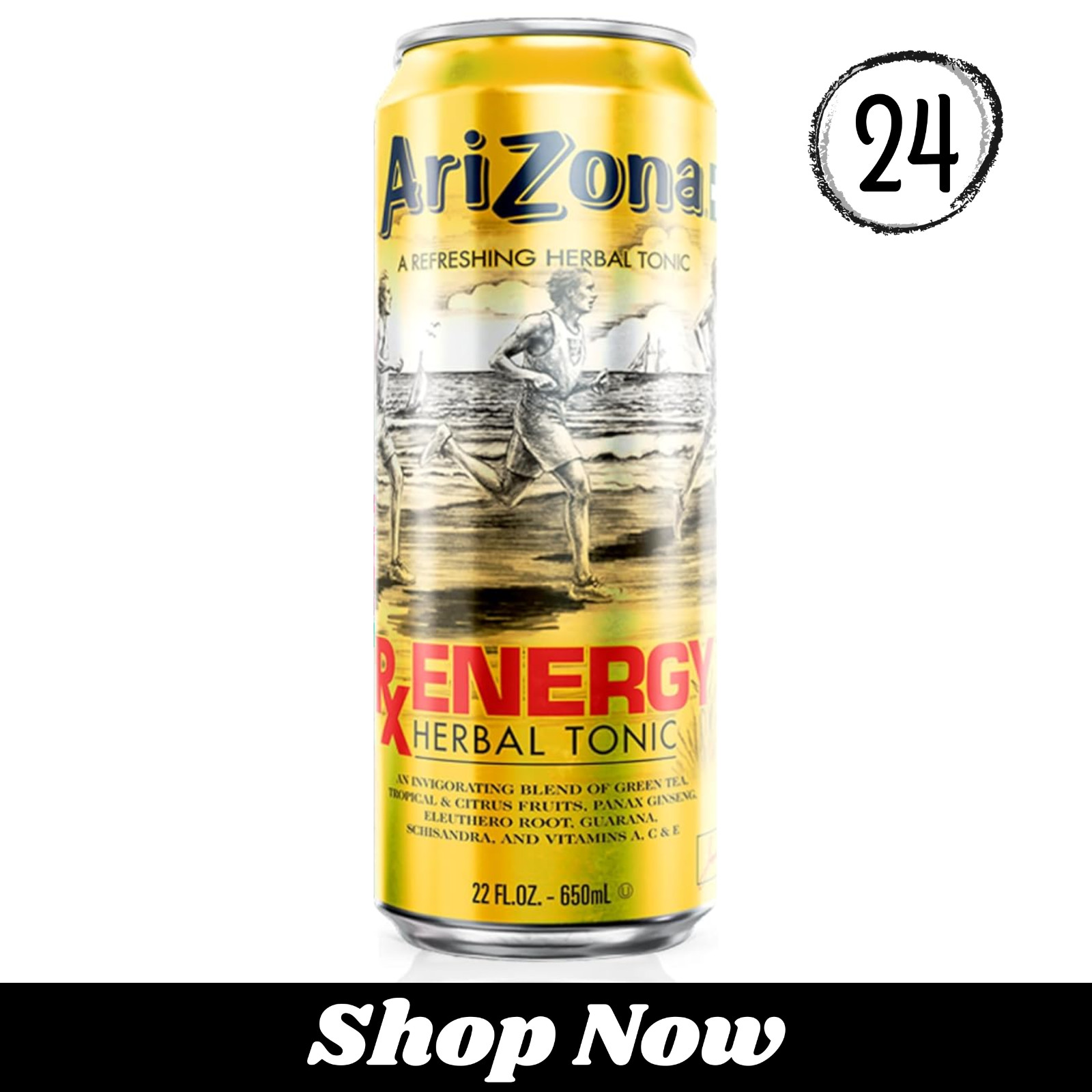 AriZona RX Energy Herbal 22oz Energy Drink Big Can &ndash; Choos
