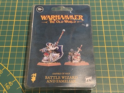 Warhammer The Old World Empire of Man Battle Wizard and Familiar Resin New