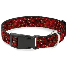 Plastic Clip Collar Fresh Cherries Stacked WIDE-Small 13-17"
