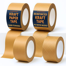 Packing Tape for Boxes 4-Pack Kraft Paper Box Tape, 2 Regular 2 Reinforced B
