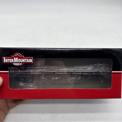 Tren remolque intermontaña HO 60’ plataforma de madera vagón plano TTX #91534 ruedas de metal | Zustand: New