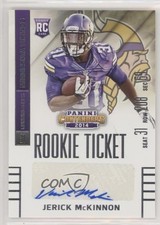 2014 Panini Contenders /50 Jerick McKinnon (Seat Row Sec) #141 Auto 11xm