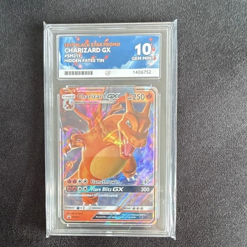 Pokémon Ace Grading 10 Charizard GX SM211 Black Star Promo Holo EN 2019