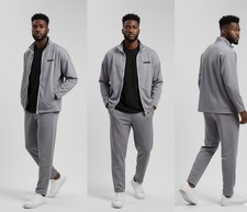 Mens Tracksuit 100 Polyster Grey, Shirt and triuser set.