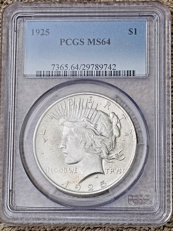 1925 Silver Peace Dollar PCGS MS64 Free shipping
