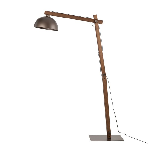 Stehlampe Stehleuchte Verstellbar 180 Cm Hoch Knickgelenk Holz Metall E27-image