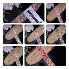 FCL 2 cm Wide 2 Yards Fine Embroidered Lace Trim Craft Sew on Ribbon Decorative